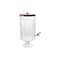 Hello Honey 8-Quart Cut Glass Beverage Dispenser with Plastic Spout and Acacia Wood Lid, Silver Color and Natural